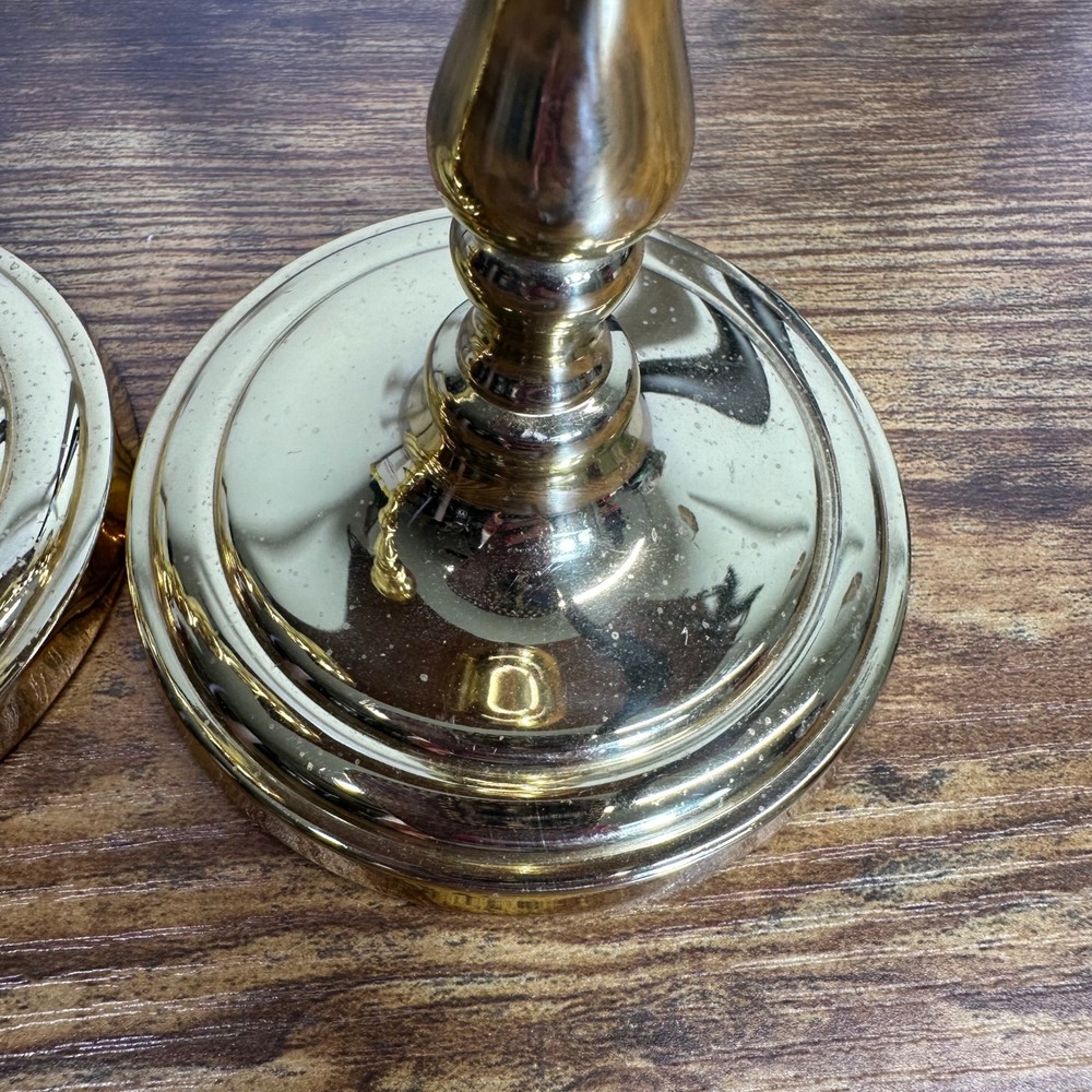 PartyLite Brass Taper Candlestick Holders Set of 2 Gold‎ Tone Vintage Style - Picture 6 of 8